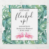 Bachelorette Party Roze Flaming Likeurfles Etiket (Enkel label)