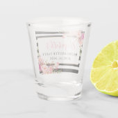 Bachelorette Party roze Floral Striped Shot Glas (Achterkant)