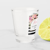 Bachelorette Party roze Floral Striped Shot Glas (Links)