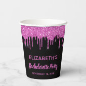 Bachelorette Party roze glitter Black Papieren Bekers (Achterkant)