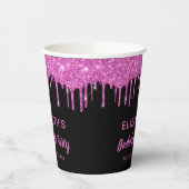 Bachelorette Party roze glitter Black Papieren Bekers (Links)