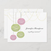 Bachelorette Party Roze Groene Lantaarns Uitnodige Uitnodiging Briefkaart (Voorkant / Achterkant)