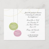 Bachelorette Party Roze Groene Lantaarns Uitnodige Uitnodiging Briefkaart (Achterkant)