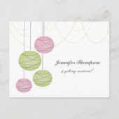 Bachelorette Party Roze Groene Lantaarns Uitnodige Uitnodiging Briefkaart (Voorkant)