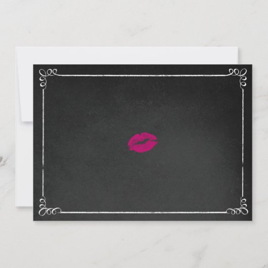 Bachelorette Party Roze Lippen Verloving Invitatio Kaart (Achterkant)