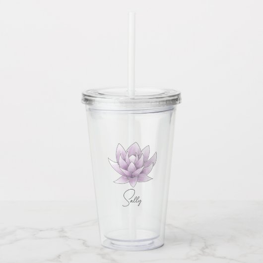Bachelorette Party Roze Lotus gepersonaliseerde na Acryl Drinkbeker (Voorkant)
