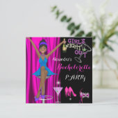 Bachelorette party roze meisjes nacht uit! 2 kaart (Staand voorkant)