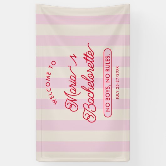 Bachelorette Party Roze Modern Welkom Spandoek (Verticaal)