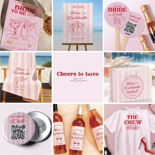 Bachelorette Party Roze Modern Welkom Spandoek
