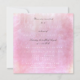 Bachelorette Party Roze Poeder Pastel Waterverf Kaart