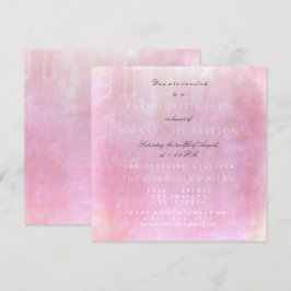 Bachelorette Party Roze Poeder Pastel Waterverf Kaart