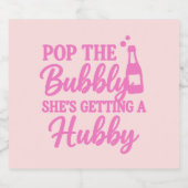Bachelorette party roze prik de bubbel sparkling wijnetiket (Enkel label)