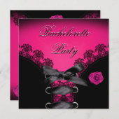 Bachelorette Party roze Rose Black Lace Kaart (Voorkant / Achterkant)