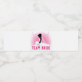 Bachelorette Party Roze silhouet team bruid Waterfles Etiket (Enkel label)