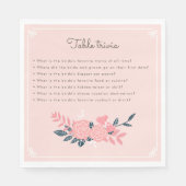 Bachelorette party roze tafel trivia servet (Voorkant)