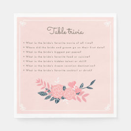 Bachelorette party roze tafel trivia servet