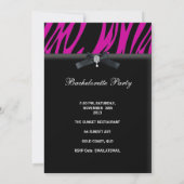 Bachelorette Party roze Zebra Black Corset Kaart (Achterkant)