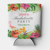Bachelorette Party Rustic Tropical Floral Flamingo Blikjeskoeler (Voorkant)