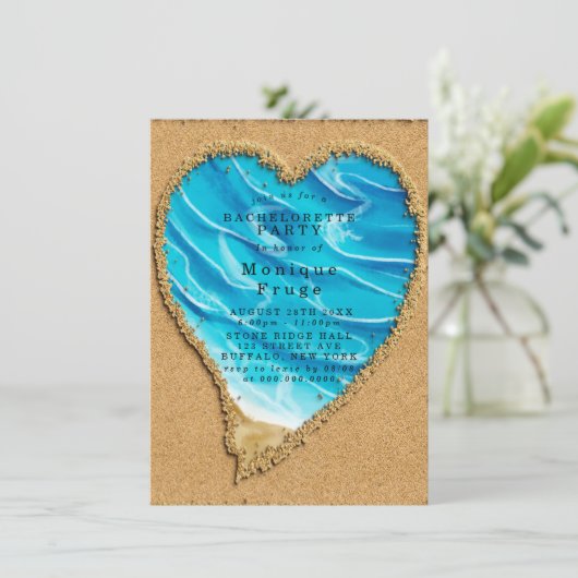 Bachelorette Party & Sand Heart Kaart (Staand voorkant)