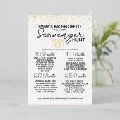 Bachelorette Party Scavenger Hunt Spel Fun Bridal Folie Uitnodiging (Staand Voorkant)