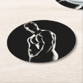 Bachelorette Party  Shirtless Hunk Party Ronde Kartonnen Onderzetter (Gebogen)