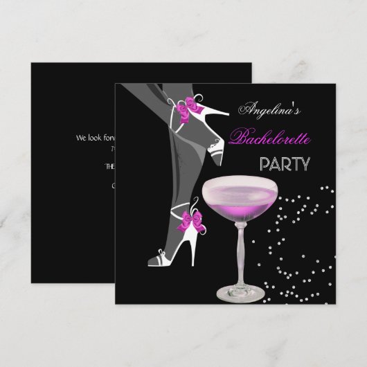 Bachelorette Party Shoes Champagne roze Kaart (Voorkant / Achterkant)