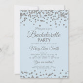 Bachelorette Party Silver Glitter Confetti Ice Blu Kaart (Voorkant)