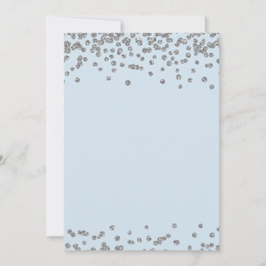 Bachelorette Party Silver Glitter Confetti Ice Blu Kaart (Achterkant)