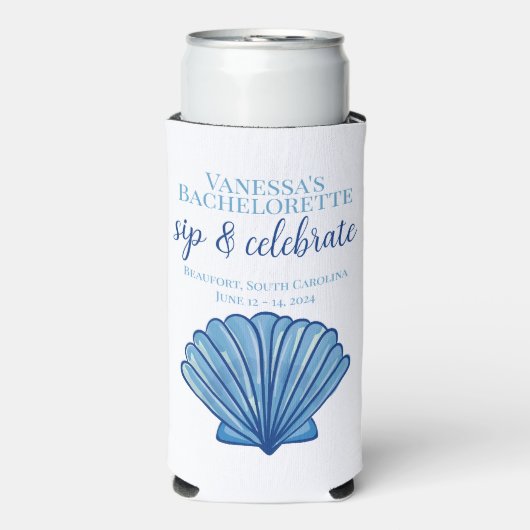 Bachelorette Party Sip and Celebrate Custom Shell Seltzer Blikjeskoeler (Seltzer Voorkant)