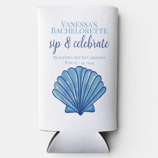 Bachelorette Party Sip and Celebrate Custom Shell Seltzer Blikjeskoeler (Voorkant)