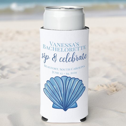 Bachelorette Party Sip and Celebrate Custom Shell Seltzer Blikjeskoeler