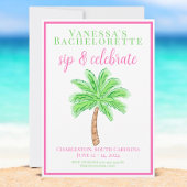 Bachelorette Party Sip Vieren Palm Tree Preppy Kaart