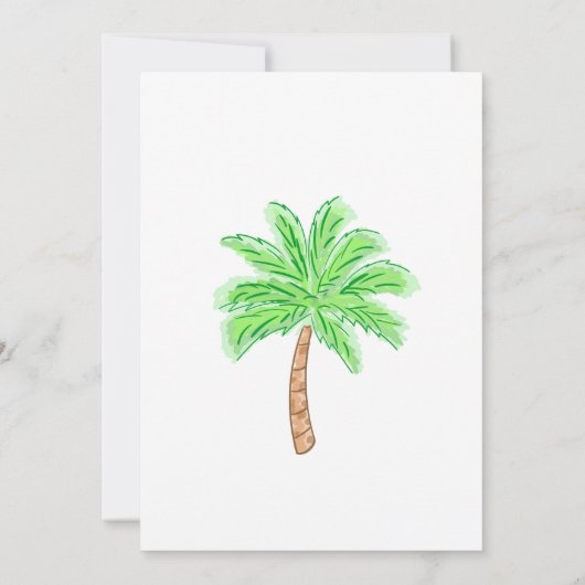 Bachelorette Party Sip Vieren Palm Tree Preppy Kaart (Achterkant)