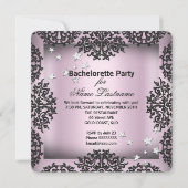 Bachelorette Party Sliver Pink Black Champagne Kaart (Achterkant)