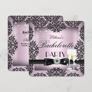 Bachelorette Party Sliver Pink Black Champagne Kaart