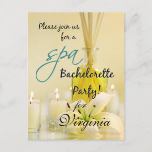 Bachelorette Party Spa Uitnodigen - Gepersonalisee Uitnodiging Briefkaart