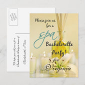 Bachelorette Party Spa Uitnodigen - Gepersonalisee Uitnodiging Briefkaart (Voorkant / Achterkant)