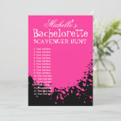 Bachelorette party speurtocht sjabloon lijst kaart (Staand voorkant)