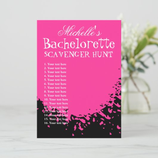 Bachelorette party speurtocht sjabloon lijst kaart (Staand voorkant)