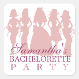 Bachelorette party sticker roze