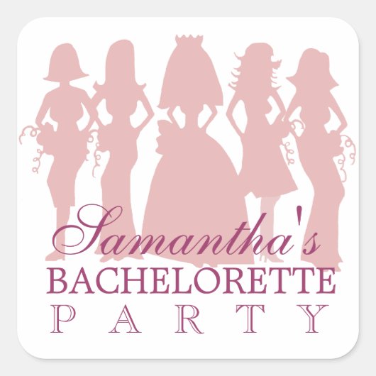 Bachelorette party sticker roze (Voorkant)