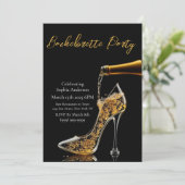 Bachelorette Party-Stiletto en Bubbly Kaart (Staand voorkant)