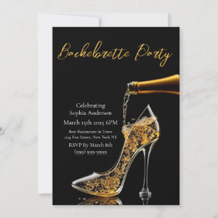 Bachelorette Party-Stiletto en Bubbly Kaart