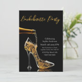 Bachelorette Party-Stiletto en Bubbly Kaart (Staand voorkant)
