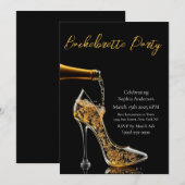 Bachelorette Party-Stiletto en Bubbly Kaart (Voorkant / Achterkant)