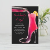 Bachelorette Party-Stiletto en cocktails Kaart (Staand voorkant)