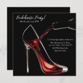 Bachelorette Party-Stiletto met wijn Kaart (Voorkant / Achterkant)