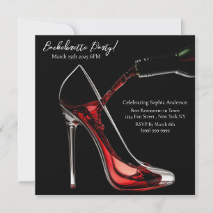 Bachelorette Party-Stiletto met wijn Kaart