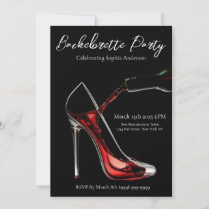 Bachelorette Party-Stiletto met wijn Kaart