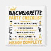 Bachelorette Party Stoute Spellen Checklist Bruid Magneet (Voorkant)